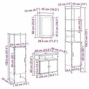 Sada koupelnového nábytku 4 pcs Sonoma dub kompozitní dřevo - obrázek 16