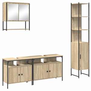 Sada koupelnového nábytku 4 pcs Sonoma dub kompozitní dřevo - obrázek 2