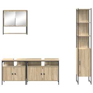 Sada koupelnového nábytku 4 pcs Sonoma dub kompozitní dřevo - obrázek 9