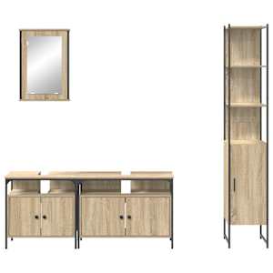 Sada koupelnového nábytku 4 pcs Sonoma dub kompozitní dřevo - obrázek 9