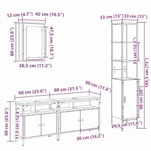Sada koupelnového nábytku 4 pcs Sonoma dub kompozitní dřevo - obrázek 15