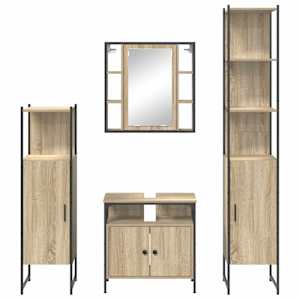 Sada koupelnového nábytku 4 pcs Sonoma dub kompozitní dřevo - obrázek 9