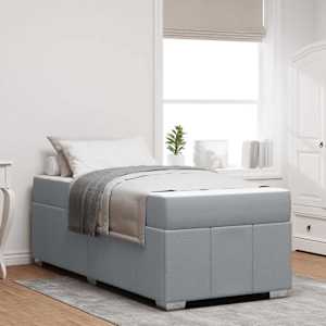 Konstrukcija postelje z vzmetnico Svetlo siva 90 x 200 cm blago