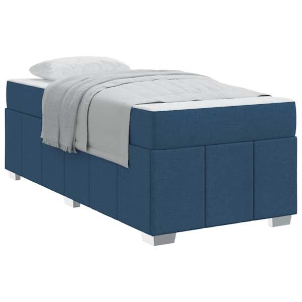 vidaXL Voodi raam madratsiga Sinine 90 x 200 cm kangas