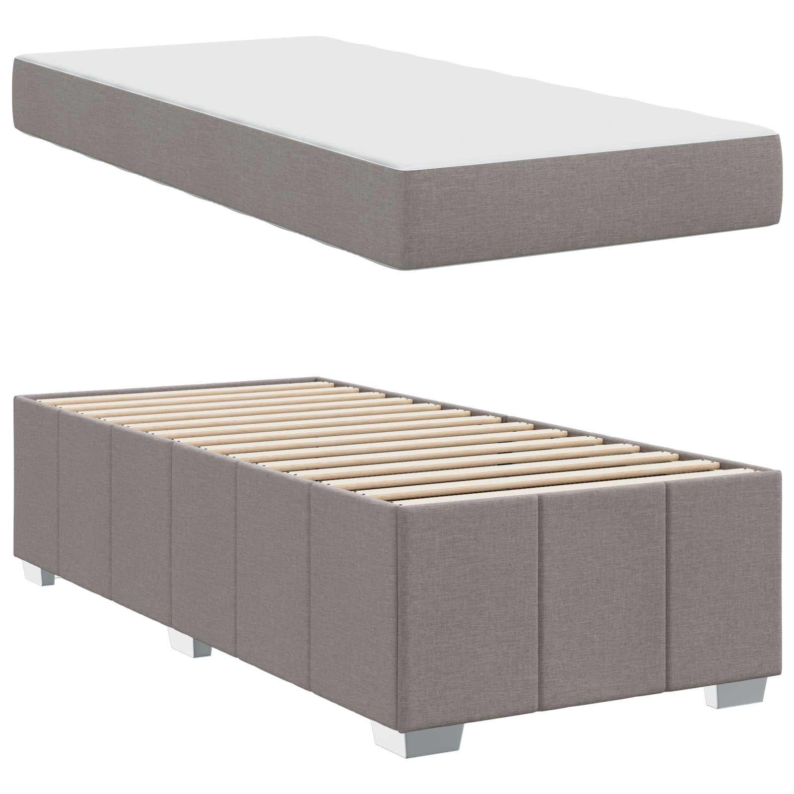 Rám postele s matrací Taupe 100 x 200 cm textil - obrázek 5
