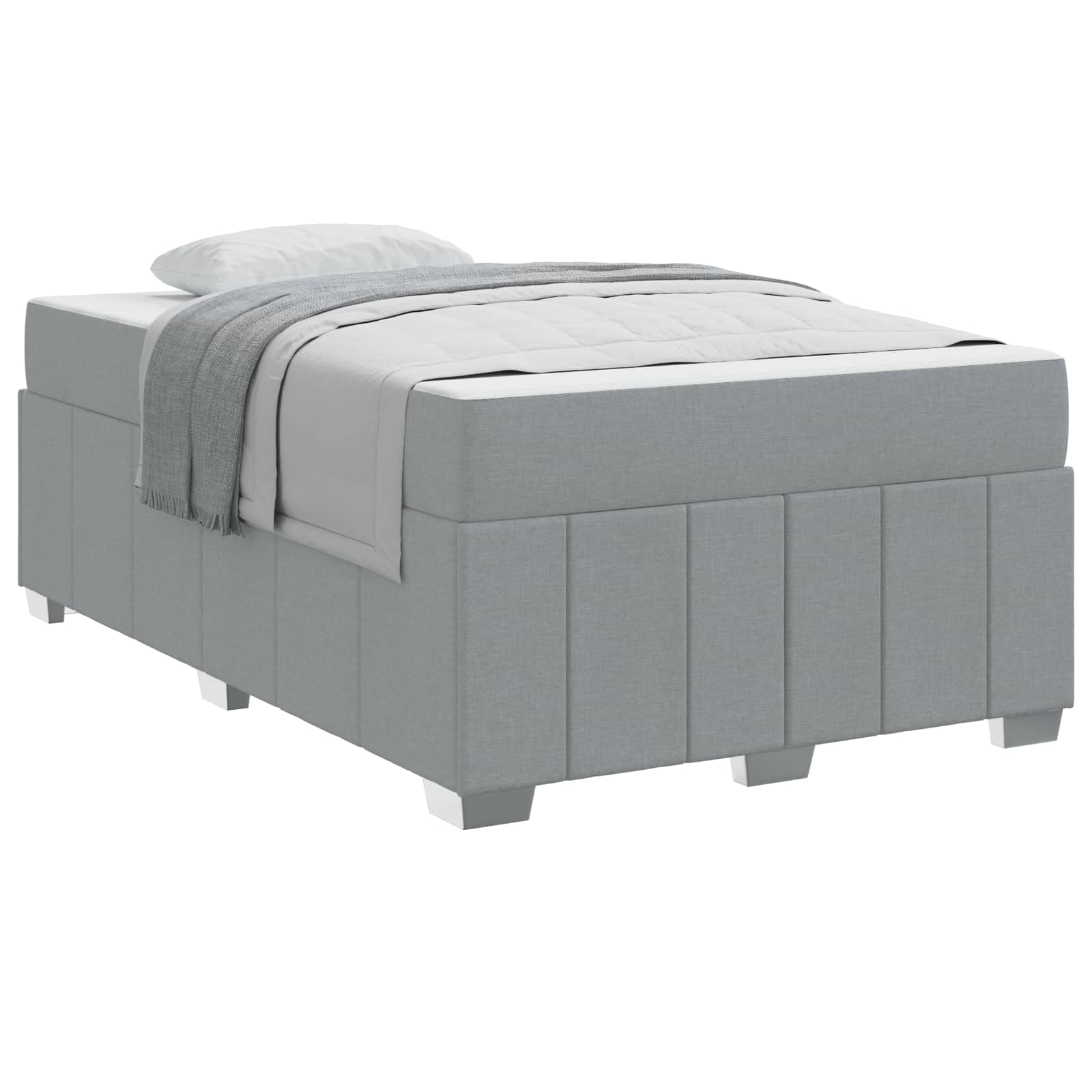vidaXL Cadru de pat cu saltea Gri deschis 120 x 200 cm țesătură