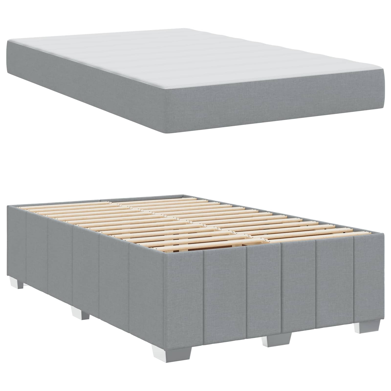 Konstrukcija postelje Svetlo siva 120 x 200 cm blago - slika 3