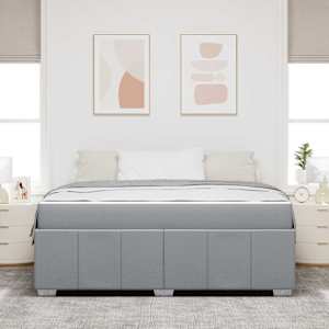Rám postele s matrací Světle šedá 180 x 200 cm textil - obrázek 3