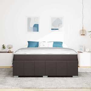 Rám postele s matrací Tmavě hnědá 180 x 200 cm textil - obrázek 3