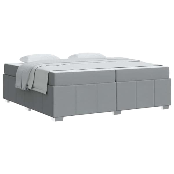 vidaXL Voodi raam madratsiga Helehall 200 x 200 cm kangas