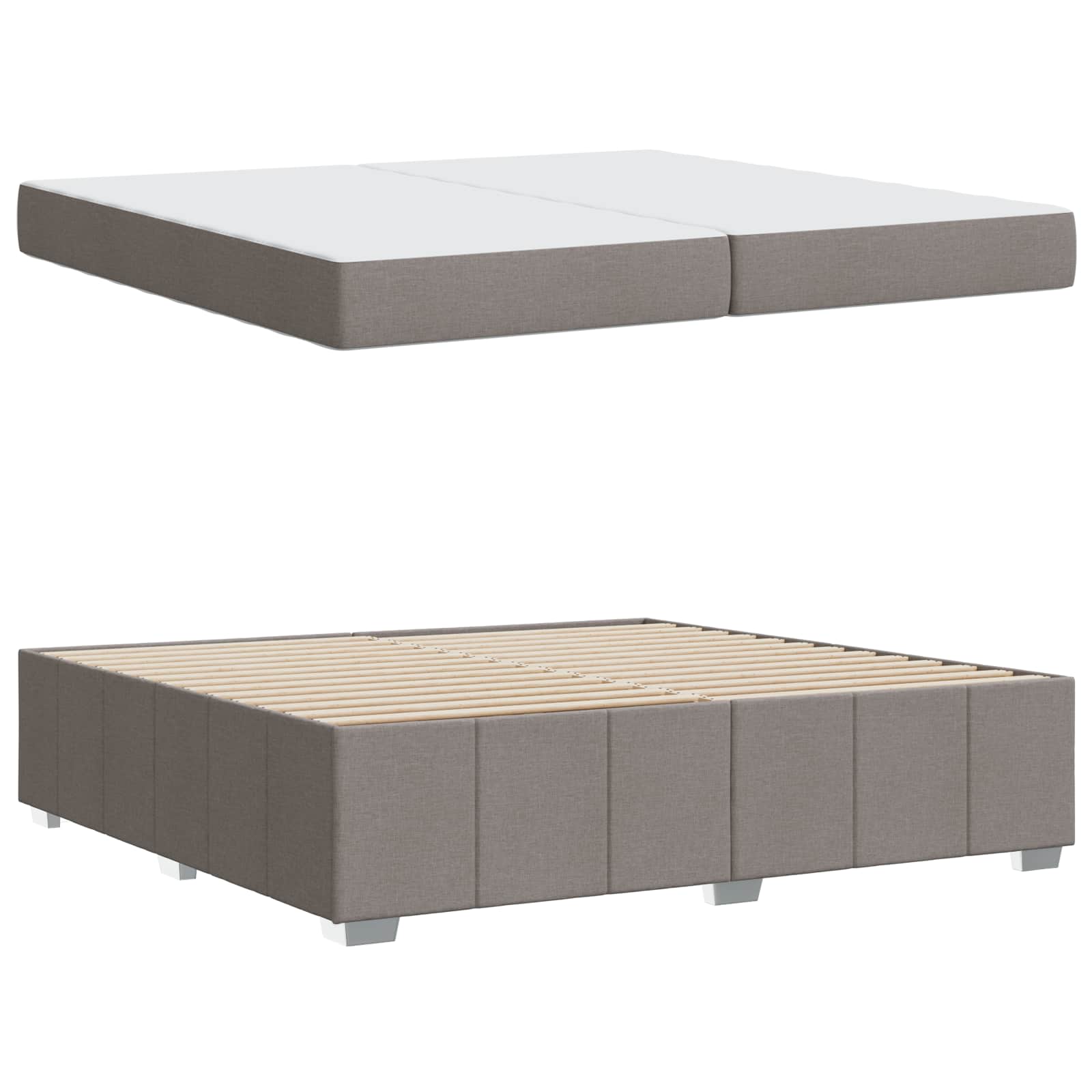 Rám postele s matrací Taupe 200 x 200 cm textil - obrázek 5