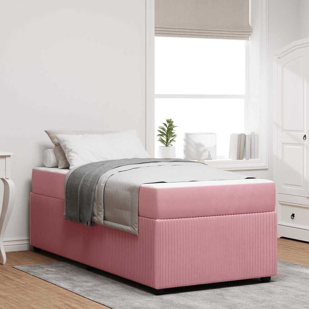 Voodiraam madratsiga Muu Roosa 90 x 190 cm Samet