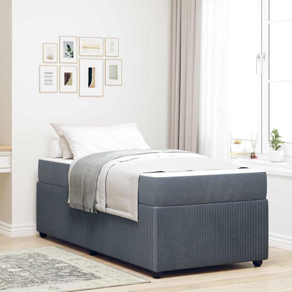 Voodiraam madratsiga Muu Tumehall 90 x 200 cm Samet