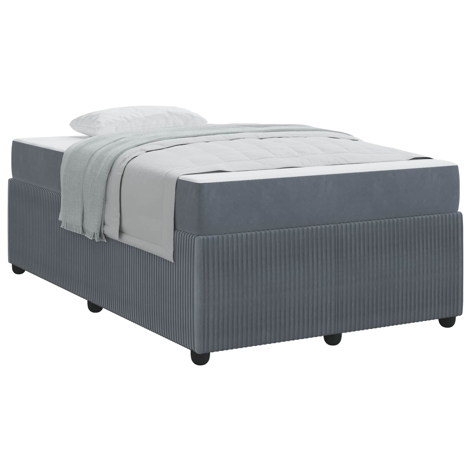 VidaXL Bedframe Met Matras Donkergrijs 120 X 190 Cm Stof