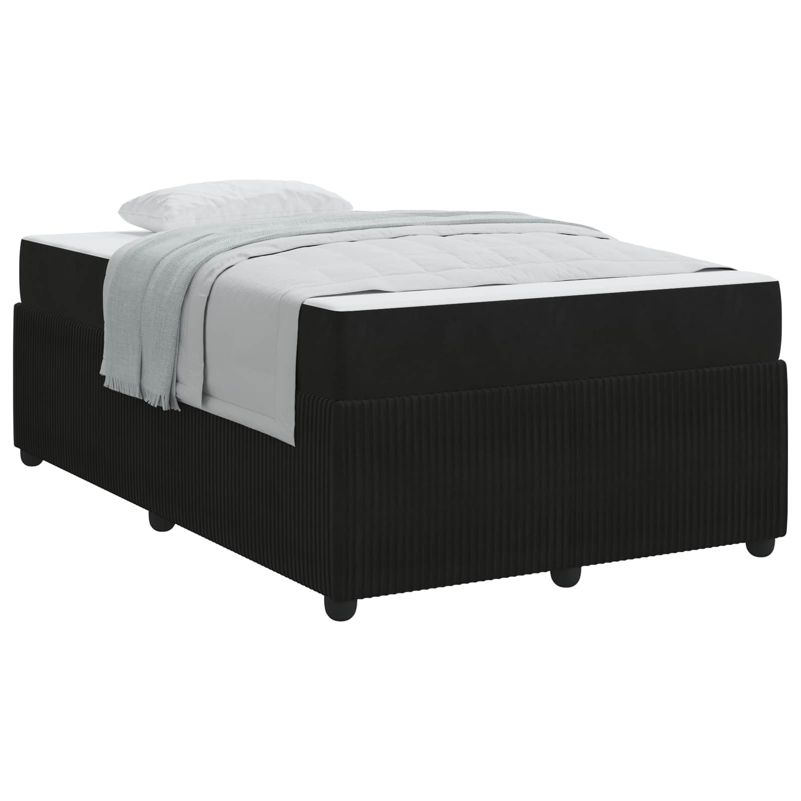 VidaXL Bedframe Met Matras Zwart 120 X 190 Cm Stof