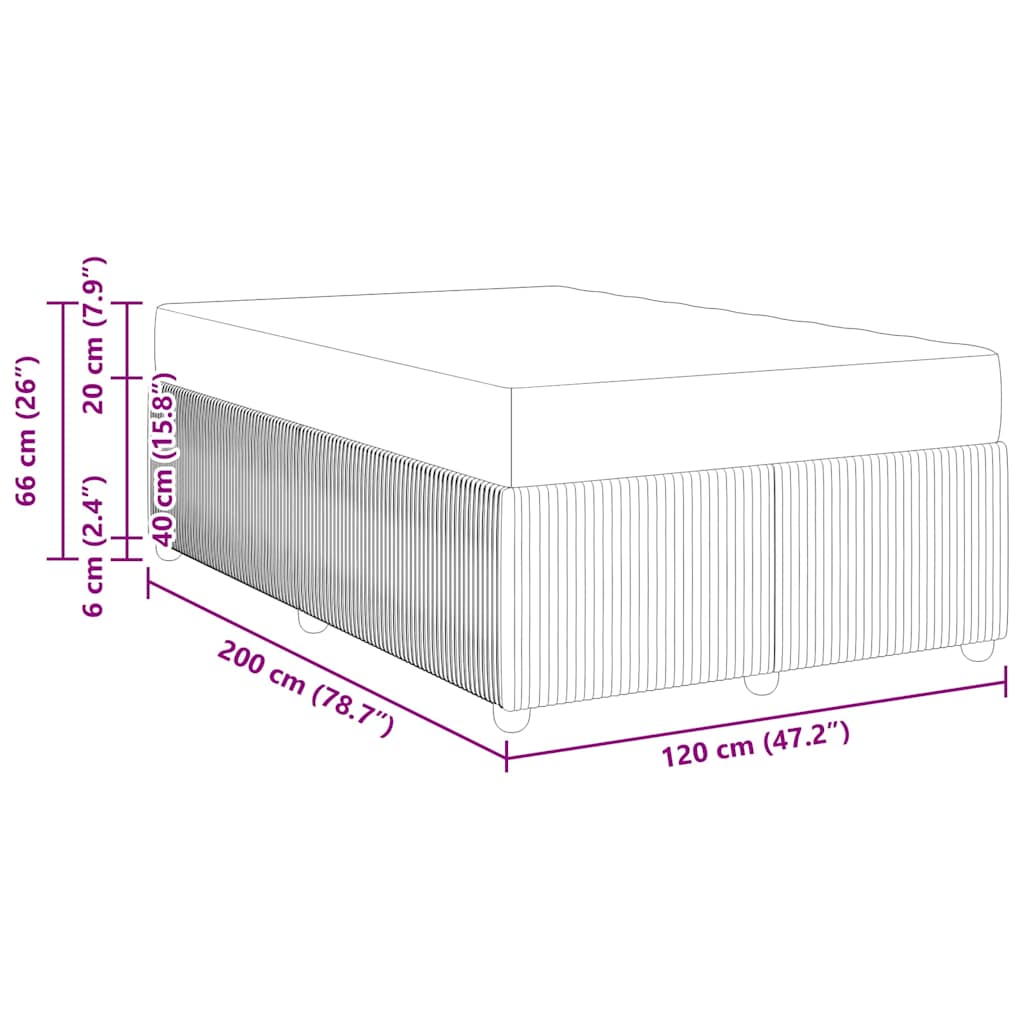 Voodi raam madratsiga Pruunikashall 120 x 200 cm kangas 80 Kõik vajalik sinu aeda ja koju! Voodi raam madratsiga Pruunikashall 120 x 200 cm kangas - Image 11