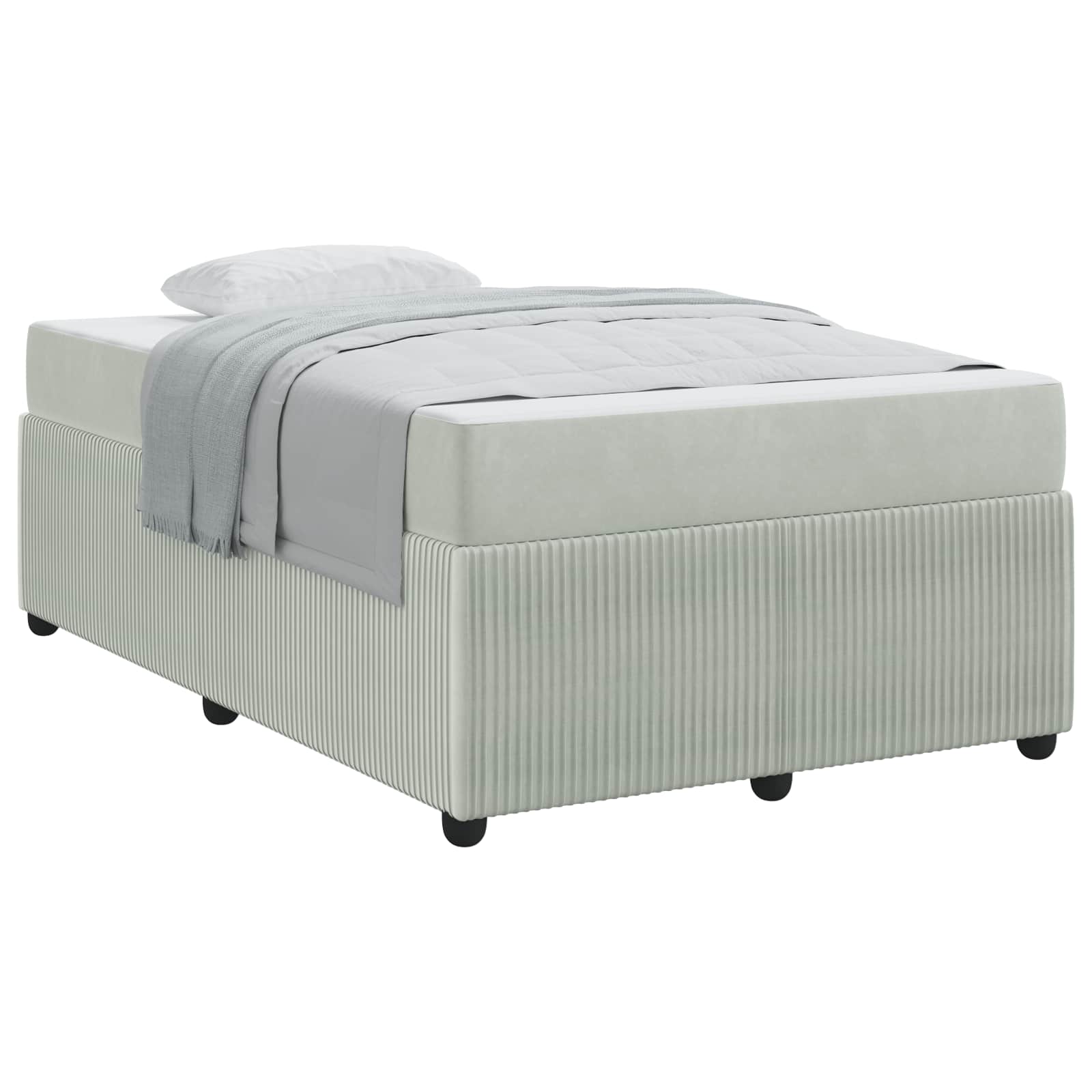 VidaXL Bedframe Met Matras Lichtgrijs 120 X 200 Cm Stof