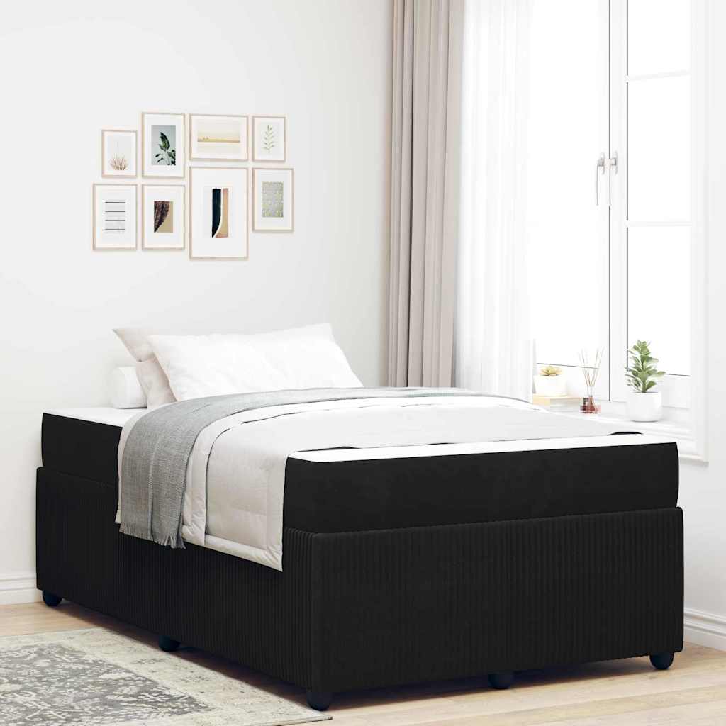 Voodiraam madratsiga Muu Must 120 x 200 cm Samet