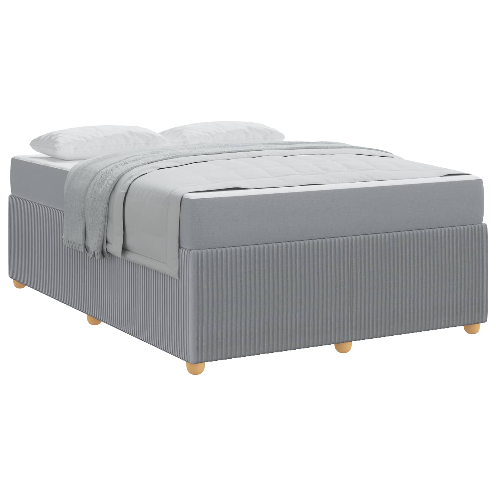 VidaXL Bedframe Met Matras Lichtgrijs 140 X 200 Cm Stof