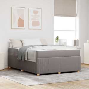 Rám postele s matrací Taupe 140 x 200 cm textil - obrázek 1