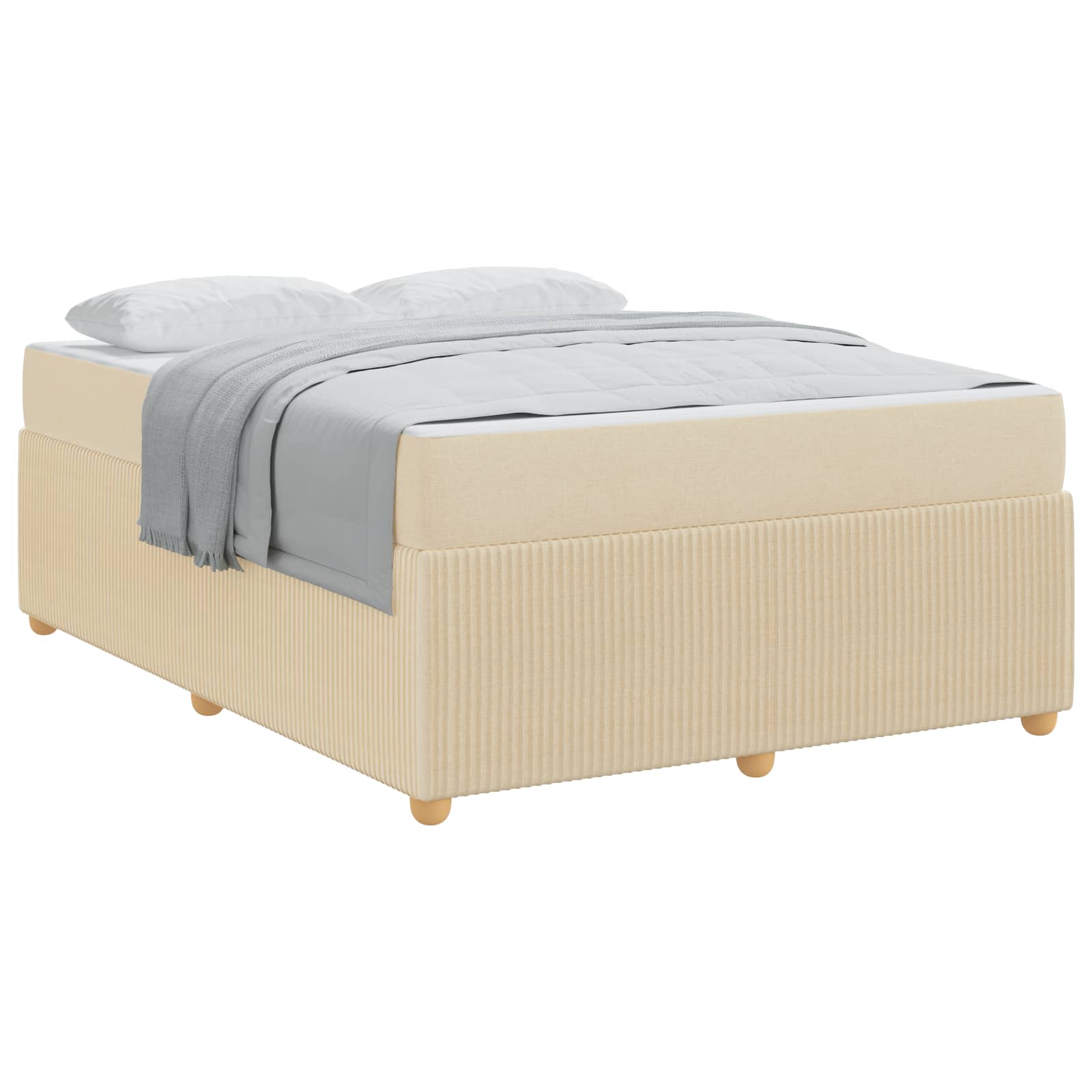 VidaXL Bedframe Met Matras Crème 140 X 200 Cm Stof