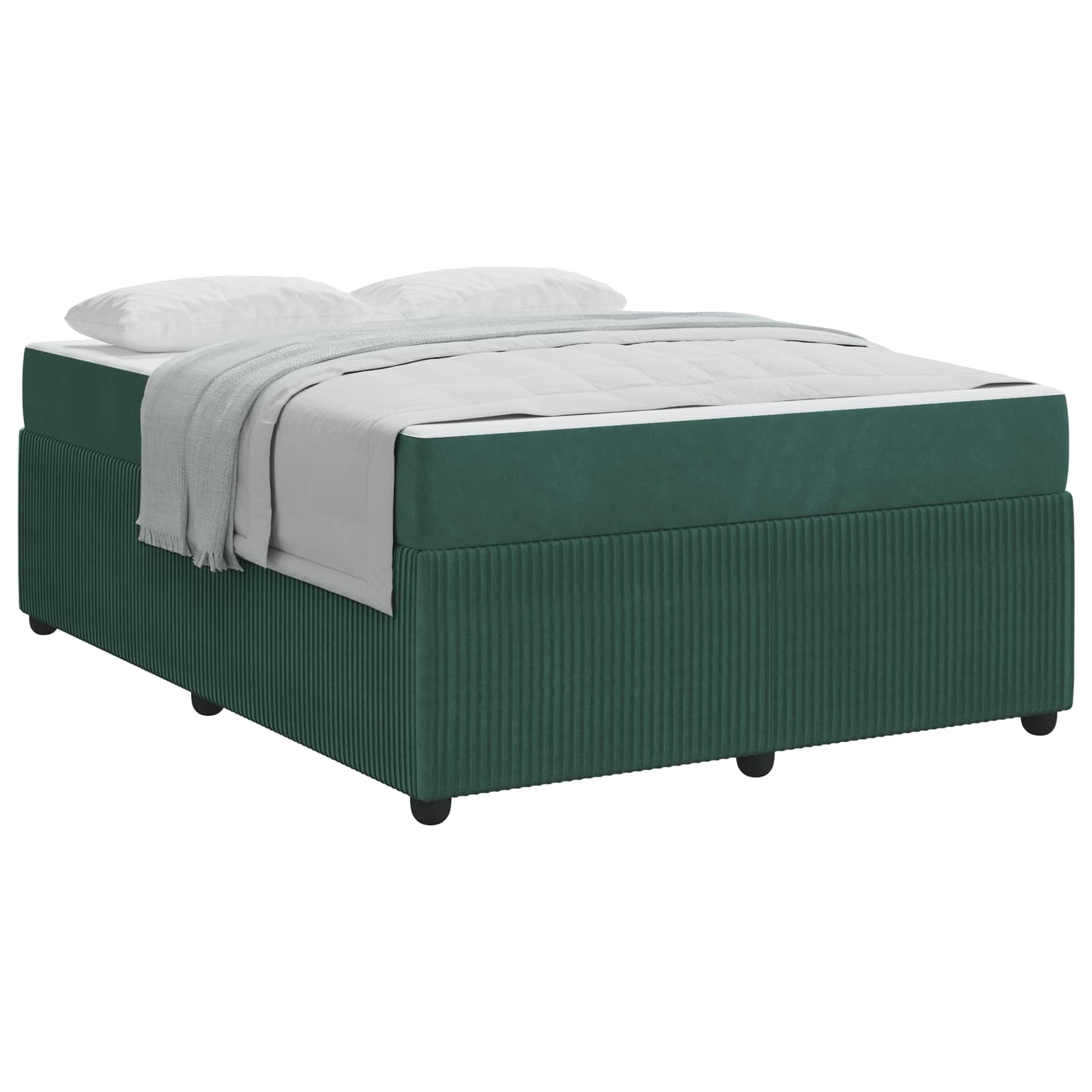 VidaXL Bedframe Met Matras Donkergroen 140 X 200 Cm Stof