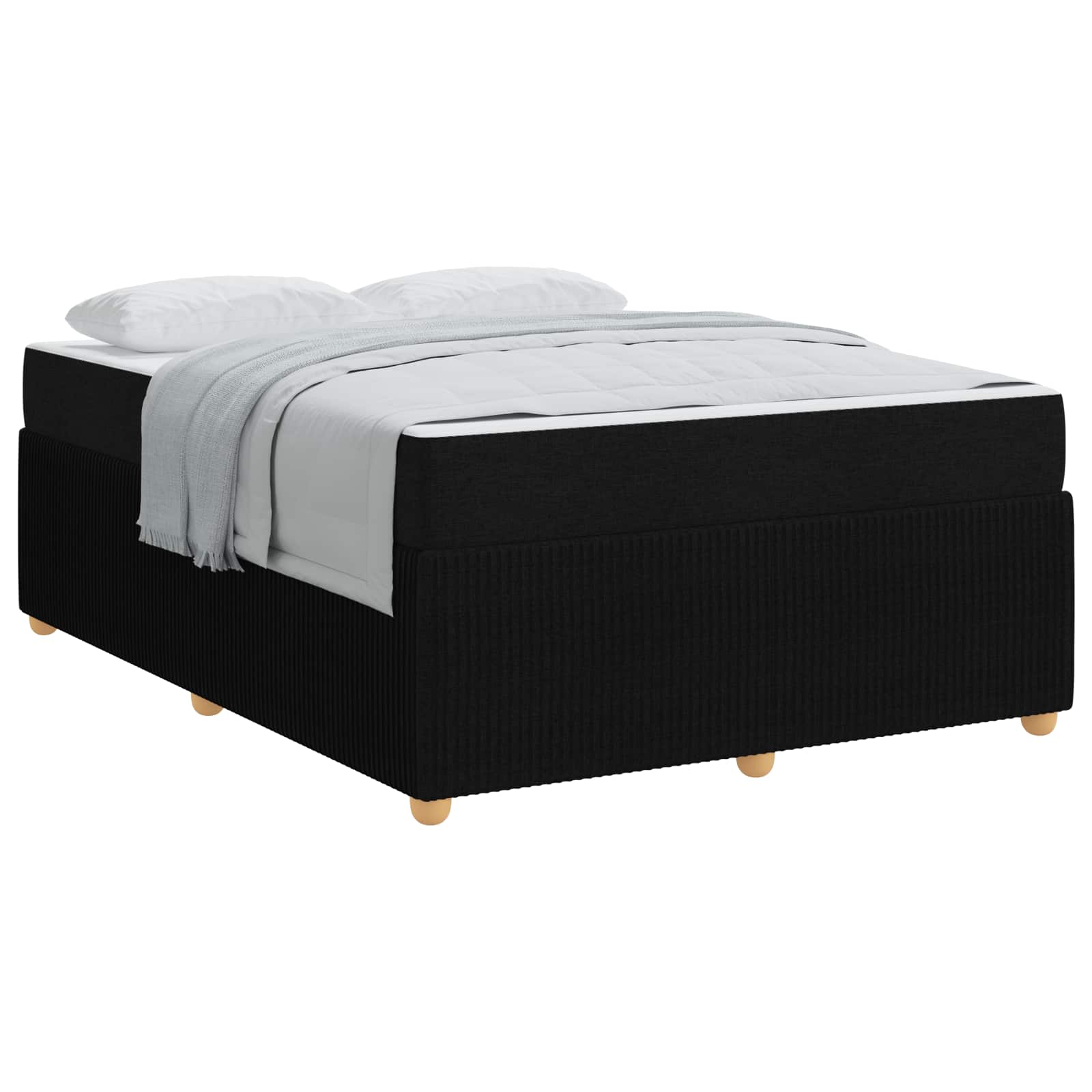 VidaXL Bedframe Met Matras Zwart 160 X 200 Cm Stof