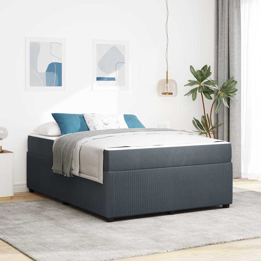 Voodiraam madratsiga Muu Tumehall 160 x 200 cm Samet