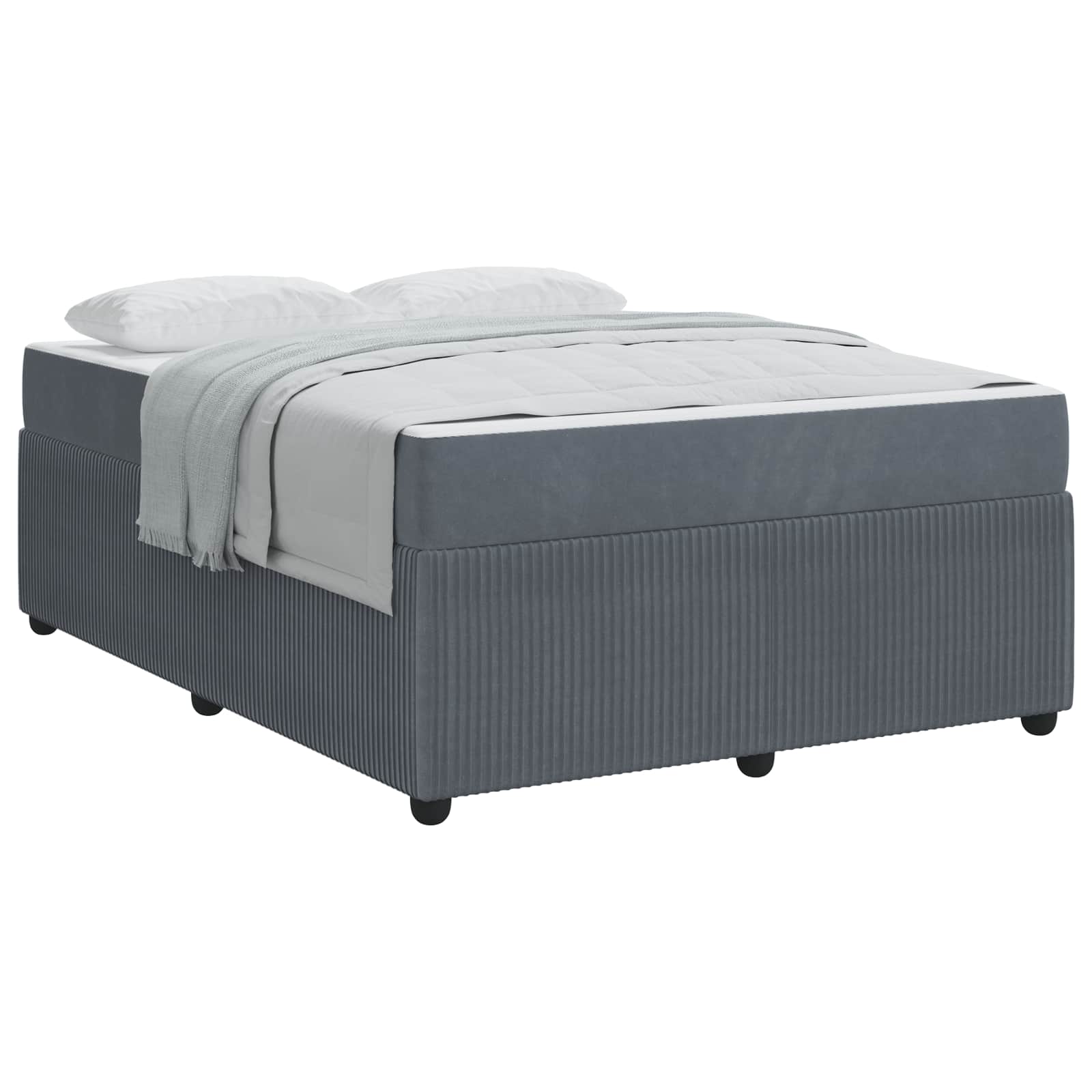 Thumbnail - vidaXL Bettrahmen mit Matratze Dunkelgrau 160 x 200 cm Stoff