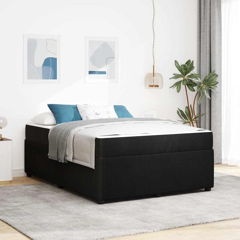 Voodiraam madratsiga Muu Must 160 x 200 cm Samet