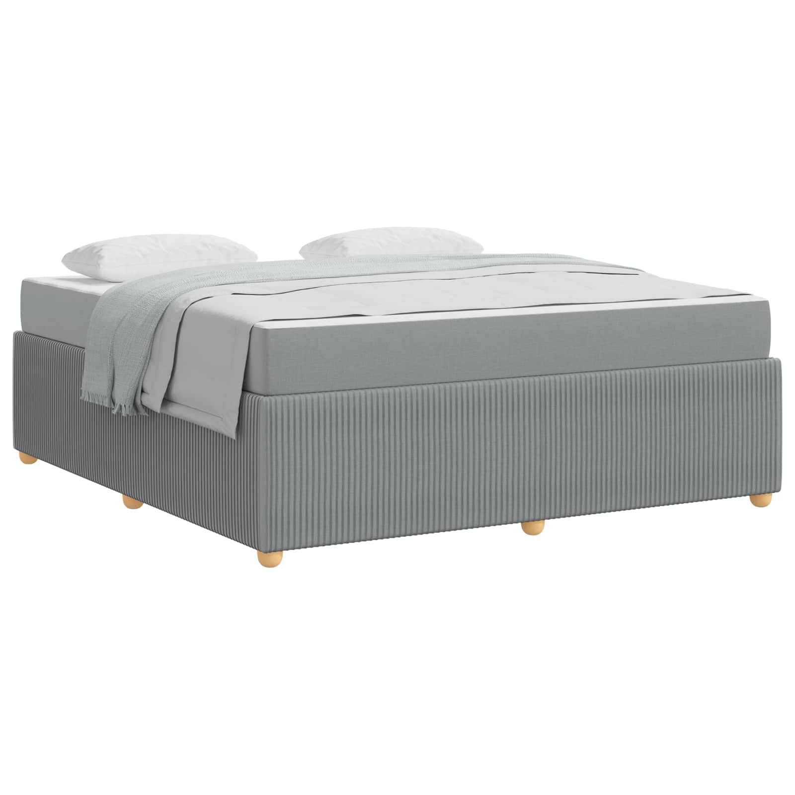 Thumbnail - vidaXL Bettrahmen mit Matratze Hellgrau 180 x 200 cm Stoff