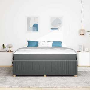 Rám postele s matrací Tmavě šedá 180 x 200 cm textil - obrázek 3