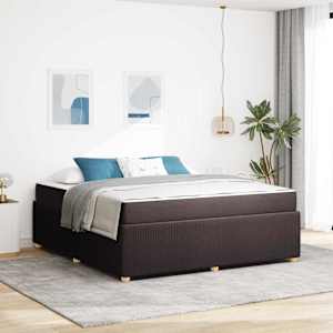 Rám postele s matrací Tmavě hnědá 180 x 200 cm textil - obrázek 1