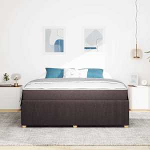 Rám postele s matrací Tmavě hnědá 180 x 200 cm textil - obrázek 3