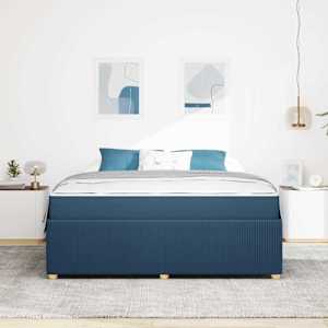 Rám postele s matrací Modrá 180 x 200 cm textil - obrázek 3