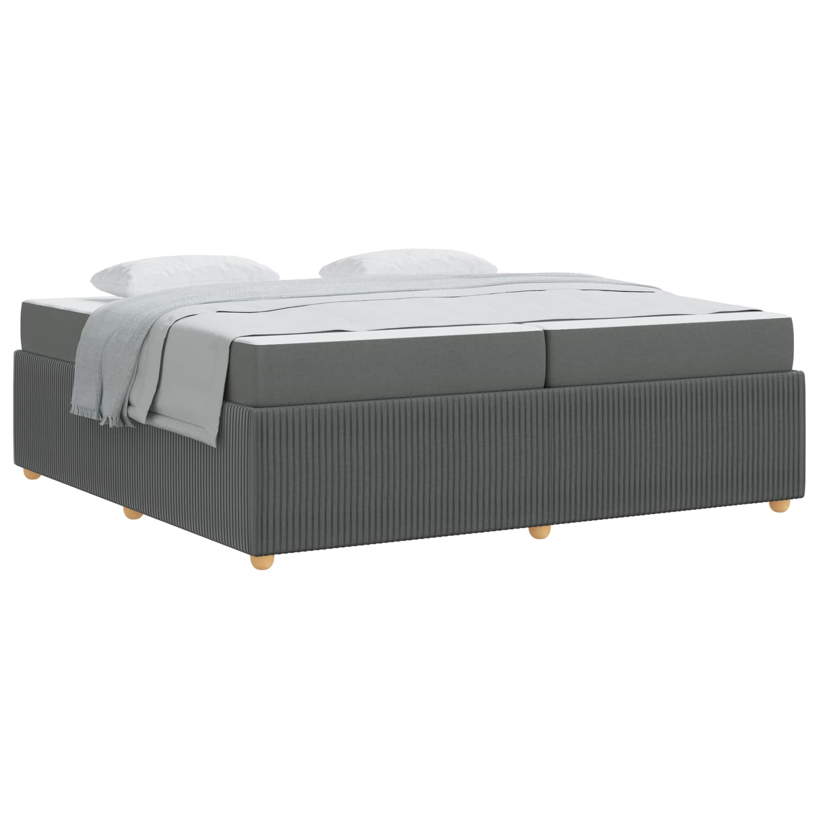 vidaXL Bedframe Donkergrijs 200 x 200 cm Stof grijs, foto 3