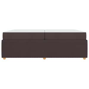 Rám postele s matrací Tmavě hnědá 200 x 200 cm textil - obrázek 5