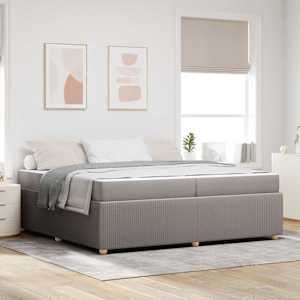 Rám postele s matrací Taupe 200 x 200 cm textil - obrázek 1