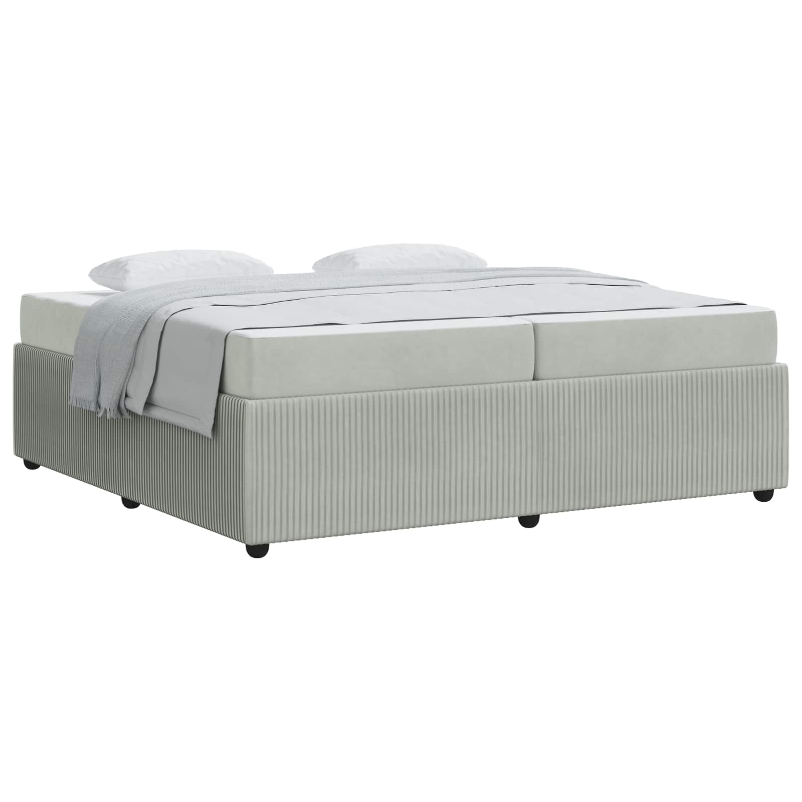 vidaXL Bedframe Lichtgrijs 200 x 200 cm Stof, foto 3