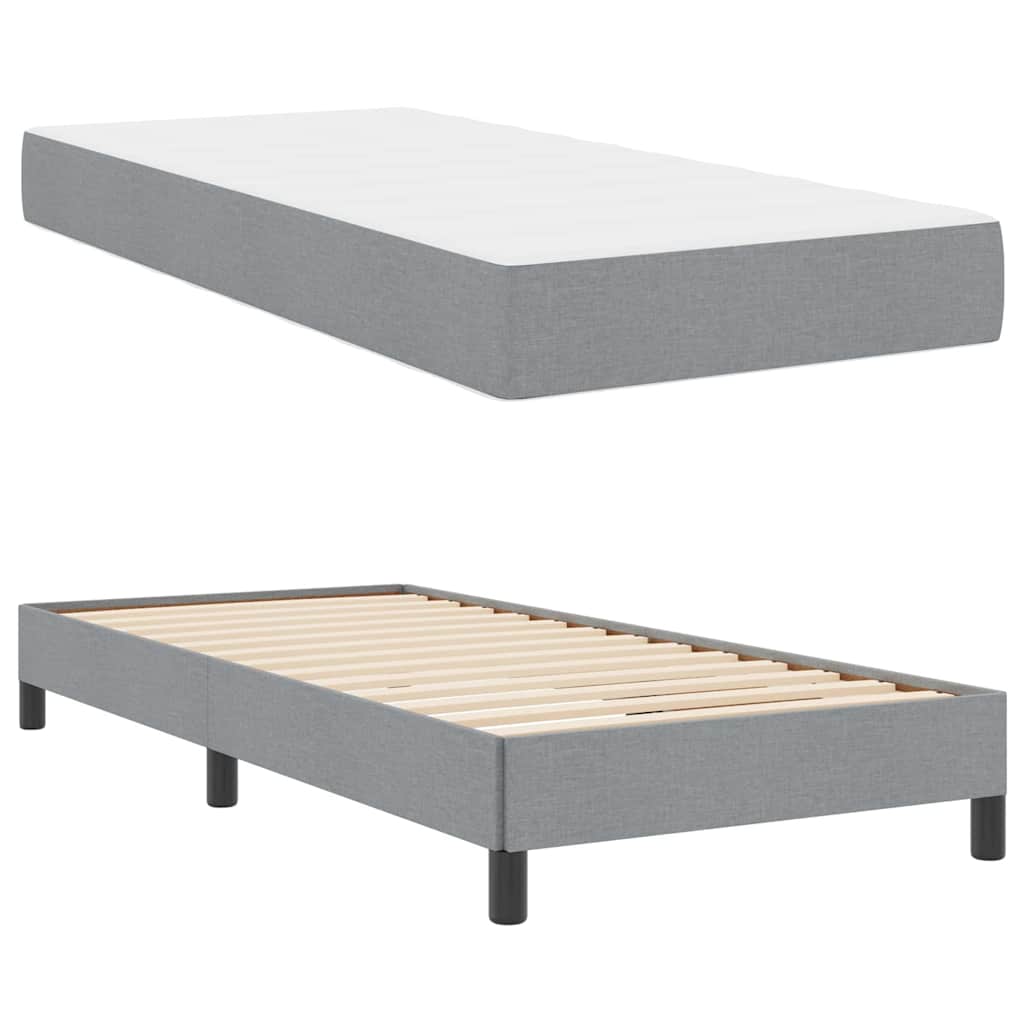Thumbnail - vidaXL Boxspringbett mit Matratze Hellgrau 90 x 190 cm Stoff