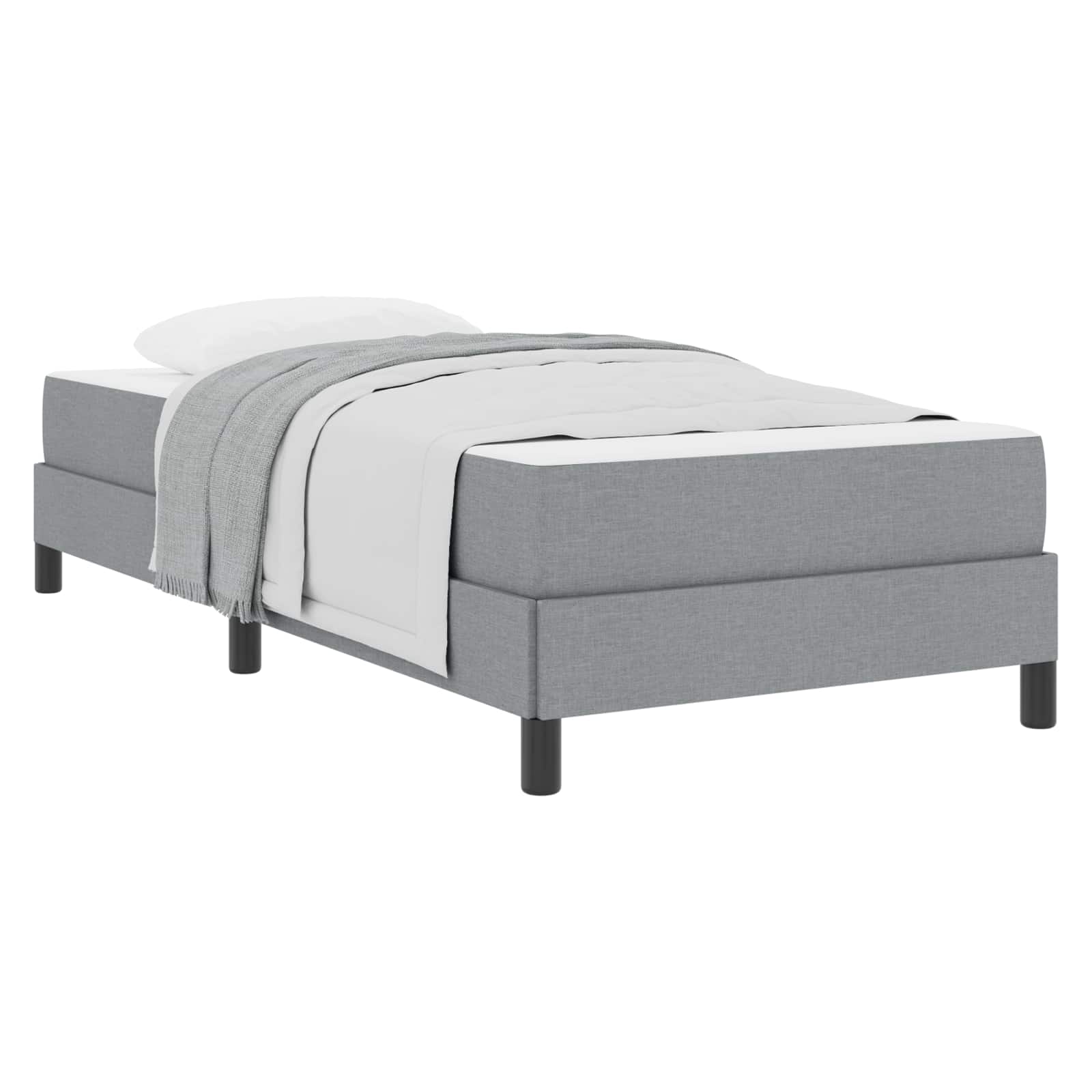 Thumbnail - vidaXL Boxspringbett mit Matratze Hellgrau 90 x 190 cm Stoff