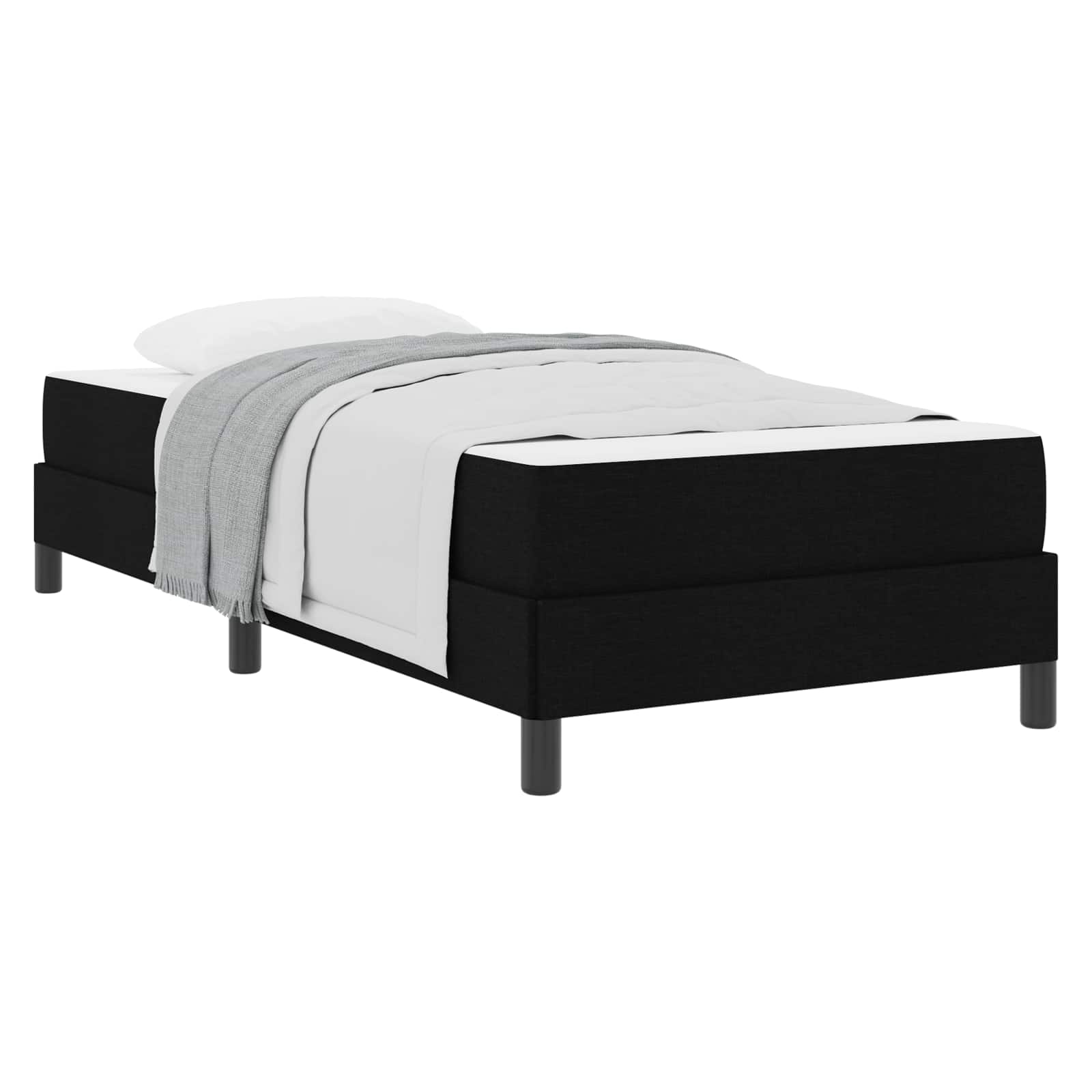 VidaXL Boxspring Bed Met Matras Zwart 90 X 190 Cm Stof