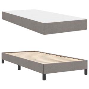 Postel s boxspringem s matrací Taupe 100 x 200 cm textil - obrázek 5