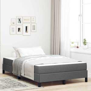 Postel s boxspringem s matrací Tmavě šedá 120 x 190 cm textil - obrázek 1