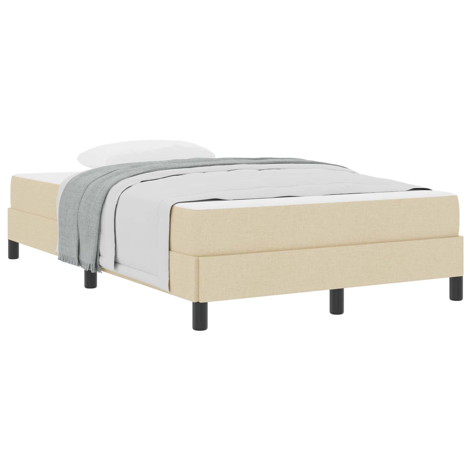 Thumbnail - vidaXL Boxspringbett mit Matratze Creme 120 x 190 cm Stoff