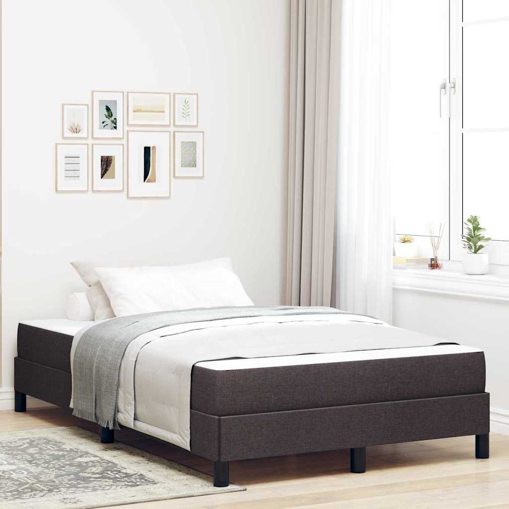 vidaXL Pat cu arcuri cu saltea Maro închis 120 x 200 cm țesătură