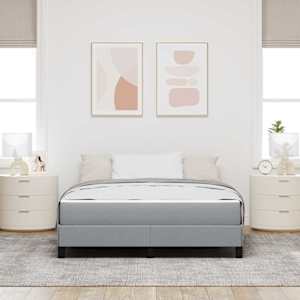 Postel s boxspringem s matrací Světle šedá 140 x 190 cm textil - obrázek 3