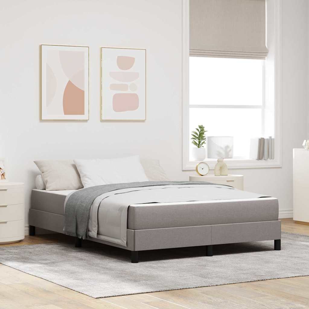 Box spring seng med madras Gråbrun 140 x 190 cm Stof