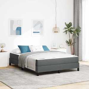 Postel s boxspringem s matrací Tmavě šedá 160 x 200 cm textil - obrázek 1