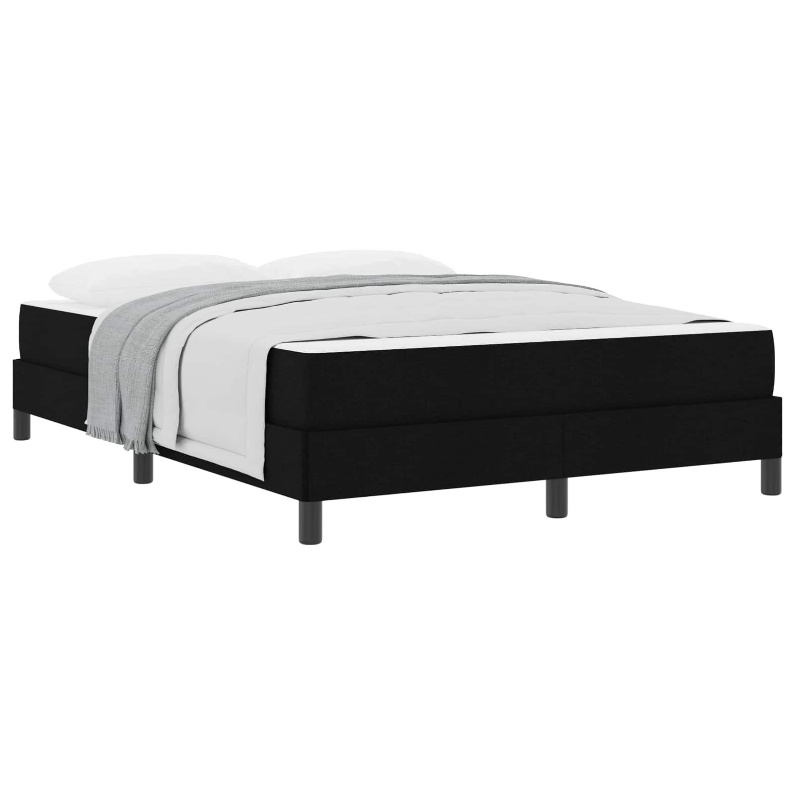 vidaXL Boxspringbett mit Matratze Schwarz 160 x 200 cm Stoff